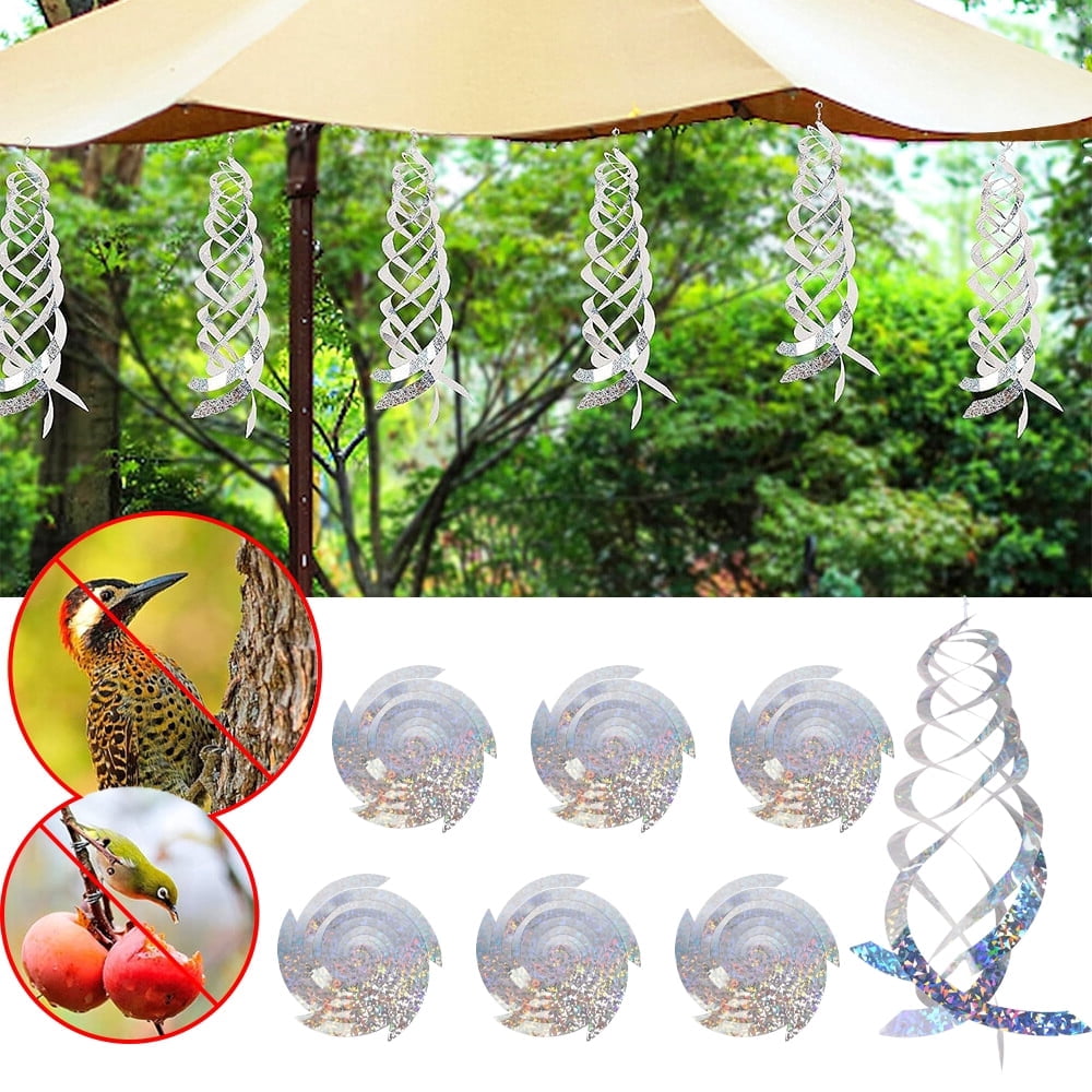 Hausse 30 Pack Bird Repellent Reflectors Scare Rods, Hanging Silver Plastic Rod Reflective Bird Deterrent Device Glossy Finish Garden Decorative Scare Birds Away Like Woodpeckers Pigeons And Geese