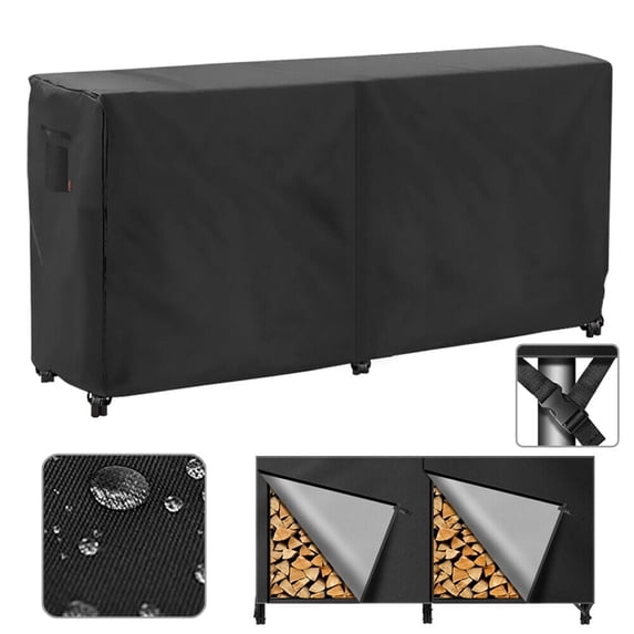 KANCOKIT 8FT Waterproof Firewood Log Rack Cover Wood Holder Outdoor Storage Sun Protector