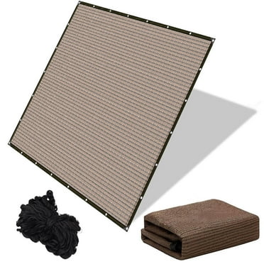 KANCOKIT 90% Sun Shade Cloth with Grommets, 10 x 3.3 ft UV-Blocking Privacy Screen Sun Shade Sail for Patio, Outdoor, Garden, Backyard, Mocha