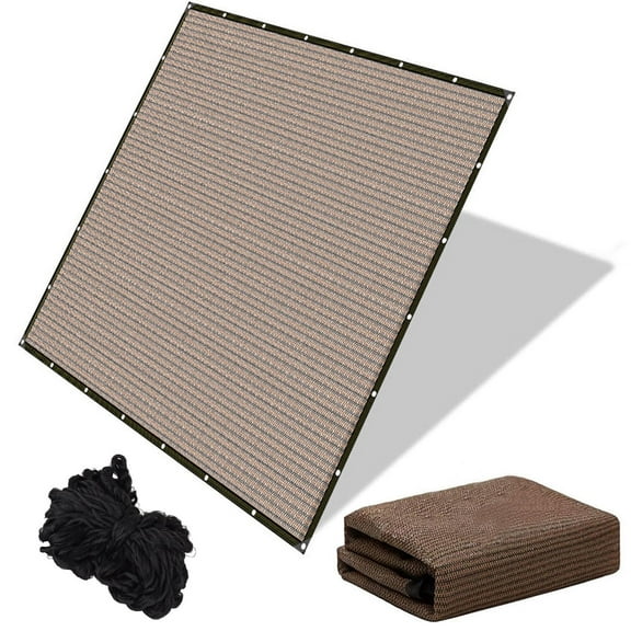 KANCOKIT 90% Sun Shade Cloth with Grommets, 10 x 3.3 ft UV-Blocking Privacy Screen Sun Shade Sail for Patio, Outdoor, Garden, Backyard, Mocha