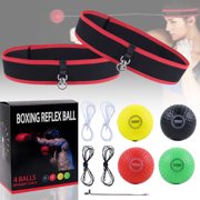 KANCOKIT Boxing Reflex Ball for Kids and Adults, 4 Levels Boxing Ball with Headbands, Boxing Equipment for Reaction Punching Speed Fight Skil