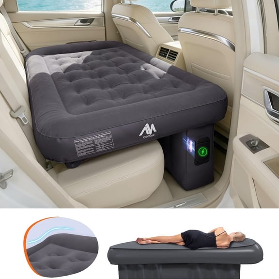 KANCOKIT Car Back Seat Inflatable Mattress Travel Air Bed Gap Pad for Camping & Road Trip, Gray