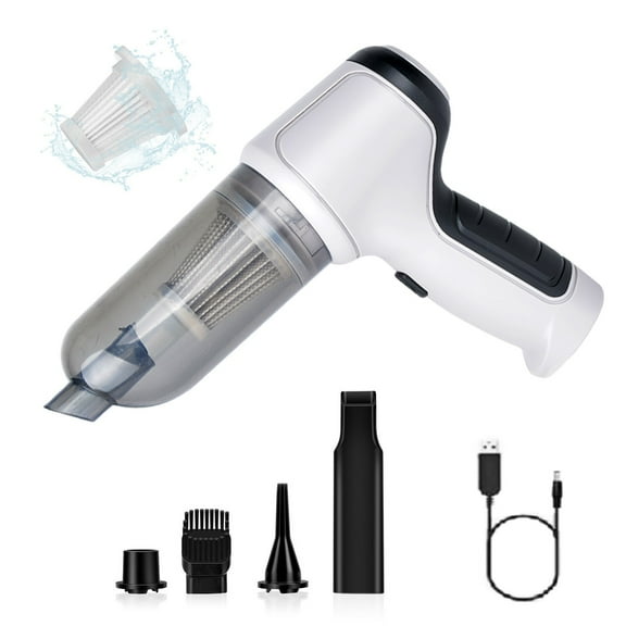 KANCOKIT Car Vacuum Cleaner, 120W High Power 3 in 1 Wet Dry Use Portable Rechargeable Handheld Vacuum Cordless for Car, Home, Office, Gray