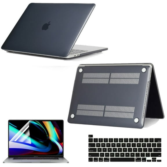 KANCOKIT Compatible with 2020 MacBook Pro 13 inch Case A2338 M1 A2251 A2289, Slim Hard PC Shell Laptop Cover with Keyboard Skin & Screen Protector for MacBook Pro 13.3 inch, Black