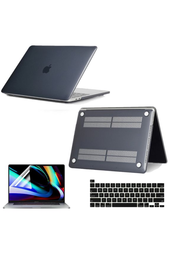 Compatible with 2020 MacBook Pro 13 inch Case A2338 M1 A2251 A2289, Slim Hard PC Shell Laptop Cover with Keyboard Skin & Screen Protector for MacBook Pro 13.3 inch, Black
