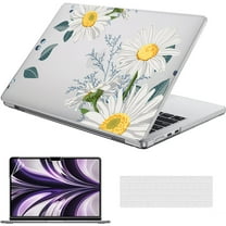 KANCOKIT Compatible with MacBook Air 13 inch Case 2025 2024 2023 2022 M4 A3240 M3 A3113 M2 A2681 with Daisy Print, Protective Hard Plastic Shell Case Keyboard Cover Screen Film