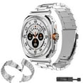 thumbnail image 1 of KANCOKIT For Galaxy Watch Ultra Bands 47mm, No Gap Business Metal Stainless Steel Wristband Replacement Strap for Men Women, Silver, 1 of 8