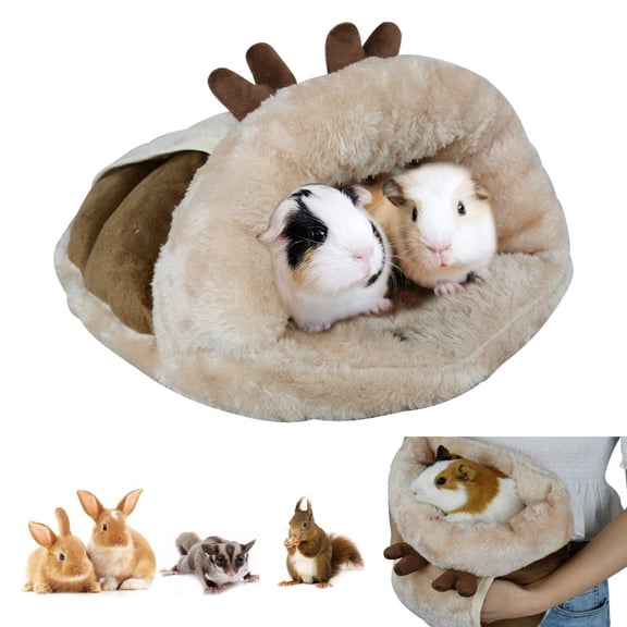 KANCOKIT Guinea Pig Hideout, Small Animal Guinea Pig Bed Cuddle Cave Warm Fleece Cozy House Bedding Sleeping Cushion for Chinchilla Sugar Glider Rat Rabbit Cage Accessories Birthday Gift