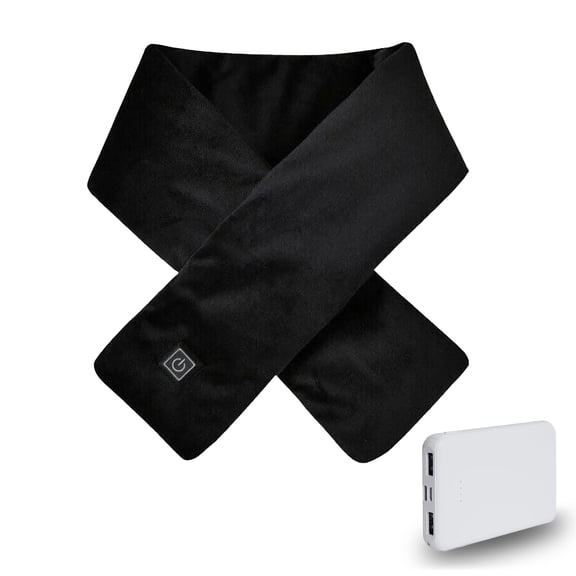 KANCOKIT Heated Scarf, Heated Neck Warmer Rechargeable with a Power Bank, with 3 Heating Level for All Day Warmth, Black
