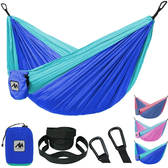 KANCOKIT Kids Camping Hammock, Ultralight Kids Camping Gear with Tree Strap & Carabiners, Sling Swing Hammock for Indoor/Outdoor Use, Gifts for Children Girls Boys, Blue