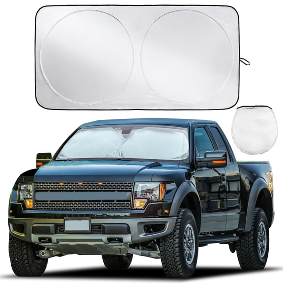 KANCOKIT Large Car Windshield Sun Shade, Universal Windshield Sun Shade, Foldable Front Window Sunshade Sun Visor Protector Fits Car Trucks SUVs (59"x33")