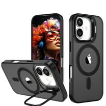 KANCOKIT Magnetic Case for iPhone 17 Pro Max, Shockproof Rugged Slim Cover with Camera Stand, Black
