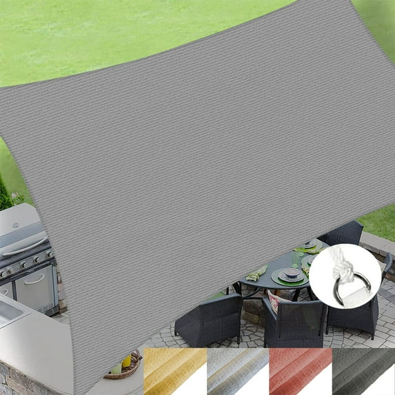 KANCOKIT Outdoor Sun Shade Sail 16' x 20', Tear Resistant Heavy Duty Sun Shade, Waterproof Rectangle Canopy for Patio Garden Backyard Deck Car Port, Grey