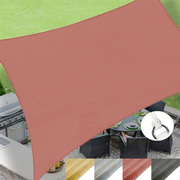 KANCOKIT Outdoor Sun Shade Sail 8' x 12', Tear Resistant Heavy Duty Sun Shade, Waterproof Rectangle Canopy for Patio Garden Backyard Deck Car Port, Rust Red