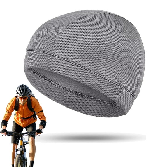 KANCOKIT Sweat Wicking Skull Caps, Quick Drying Cycling Hats Cooling Running Beanie for Men Women, Gray