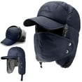 thumbnail image 1 of KANCOKIT Trapper Hat, Winter Hats with Ear Flaps for Cold Weather, Warm Baseball Caps for Men Women, Dark Blue, 1 of 7