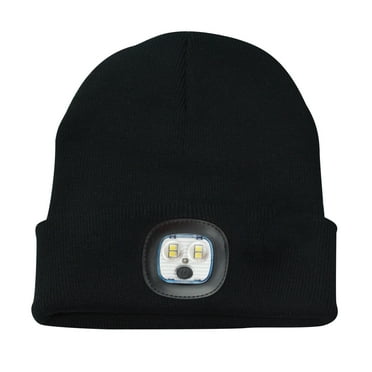 KANCOKIT Unisex USB Beanie Hat Winter Knit Cap with LED Rechargeable Headlamp Men Women