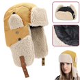 thumbnail image 1 of KANCOKIT Unisex Winter Trapper Hat with Ear Flaps, Warm Winter Russian Aviator Ushanka Ski Cap for Men Women, Yellow, 1 of 6