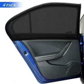 KANCOKIT Universal Car Side Window Shade, 4 Pack Stretchy Mesh Car Window Screen Sun Shade Mosquito Net Cover Fit for 98% Cars SUVs, Semi-Transparent