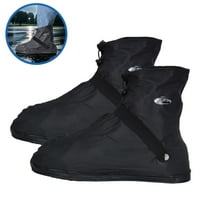 KANCOKIT Waterproof Boot Covers, Reusable Galoshes, Non-Slip Rain Shoe Covers with Zipper for Rainy and Snowy (Black, XL)