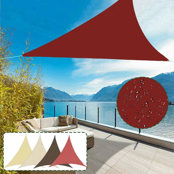 KANCOKIT Waterproof Sun Shade Sails, 8'X8' Heavy Duty Canopy Awning Shelter UV Blocking for Outdoor Patio Backyard Garden Activities, Rust Red