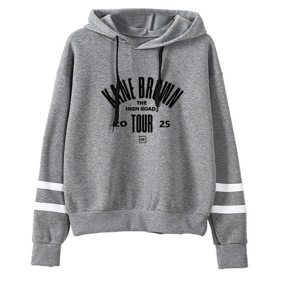 KANE BROWN Double bar sleeve pocket men's and women's retro trendy long sleeved hooded sweatshirt