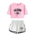 thumbnail image 1 of KANE BROWN Fashionable summer retro trend women's short sleeved shorts set, 1 of 3
