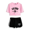 thumbnail image 1 of KANE BROWN Fashionable summer retro trend women's short sleeved shorts set, 1 of 3