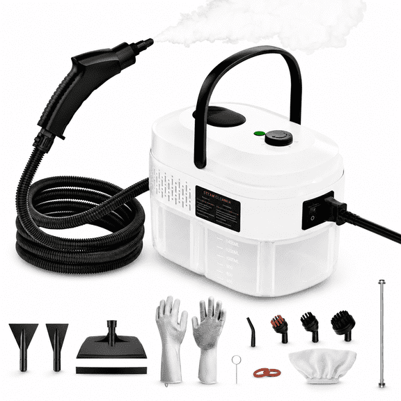 Handheld Steam Cleaner, Black, 1600ml Tank, 15s Heat-Up, 6 Adjustable ...