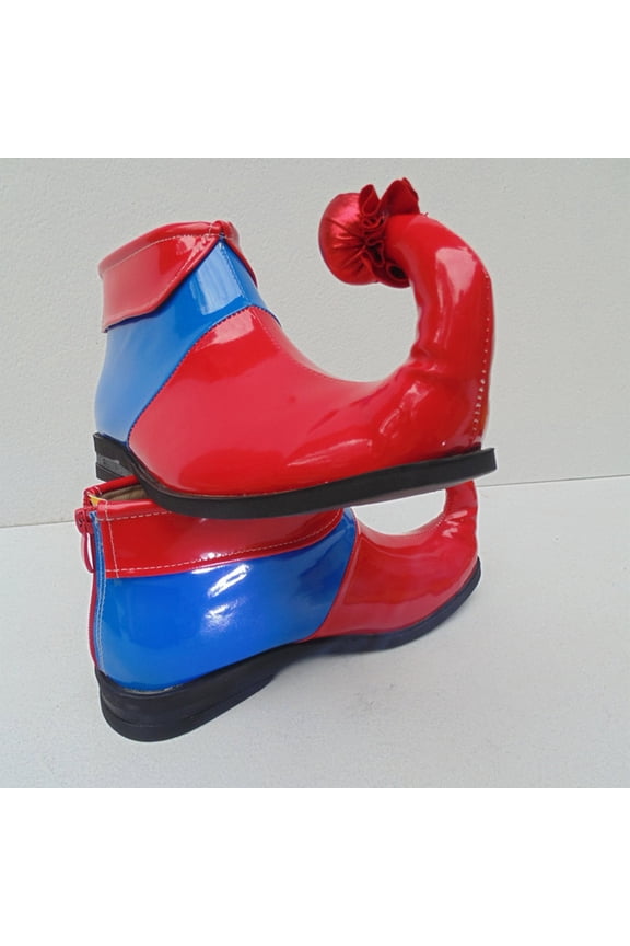 Ankle Boots For Stage Performances Comedy Shows And Clown Costume Footwear With Unique Curled Toe Design Blue 38
