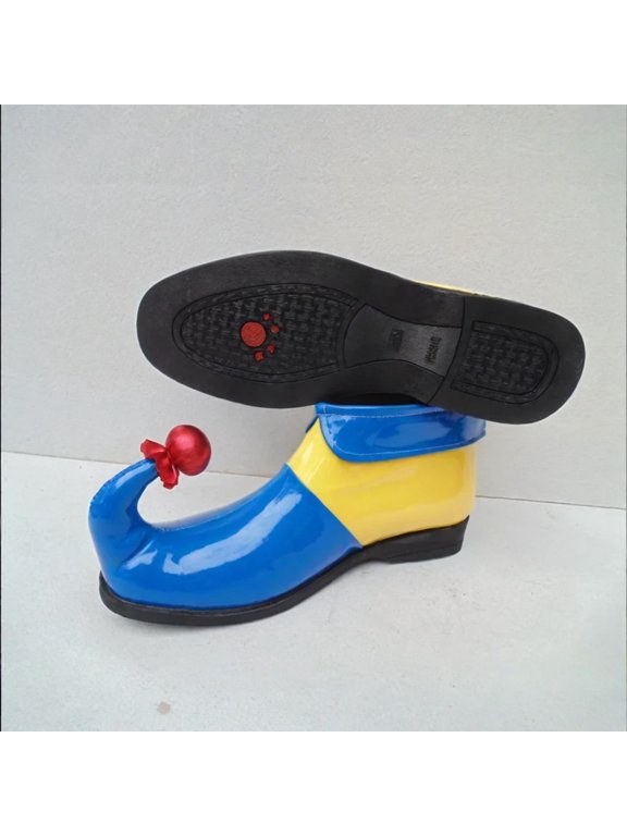 Ankle Boots For Stage Performances Comedy Shows And Clown Costume Footwear With Unique Curled Toe Design Yellow 44