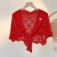 thumbnail image 1 of KANG Autumn Knitted Shawl With Wavy Pattern And Pearl Shoulder Strap, 1 of 3