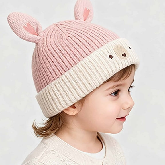 KANG Baby Hats Autumn And Winter Children's Ear Protecting Hats Super Cute Cartoon Pullover Hats Cute And Warm Knitted Hats For Boys And Girls 3 7 Years Old