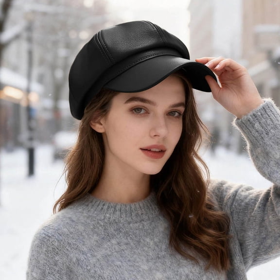 KANG Beret Hat For Classic Eight Panel Painter Cap Design Fashion Headwear Black One Size