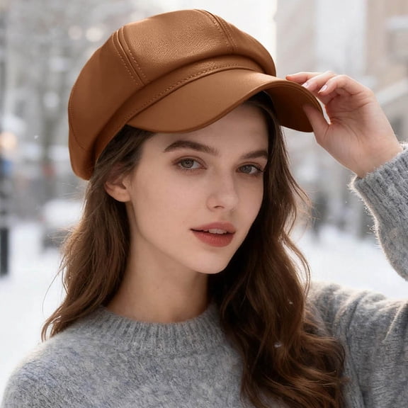 KANG Beret Hat For Classic Eight Panel Painter Cap Design Fashion Headwear Coffee One Size