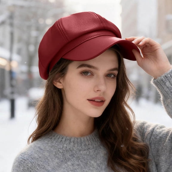 KANG Beret Hat For Classic Eight Panel Painter Cap Design Fashion Headwear Red One Size