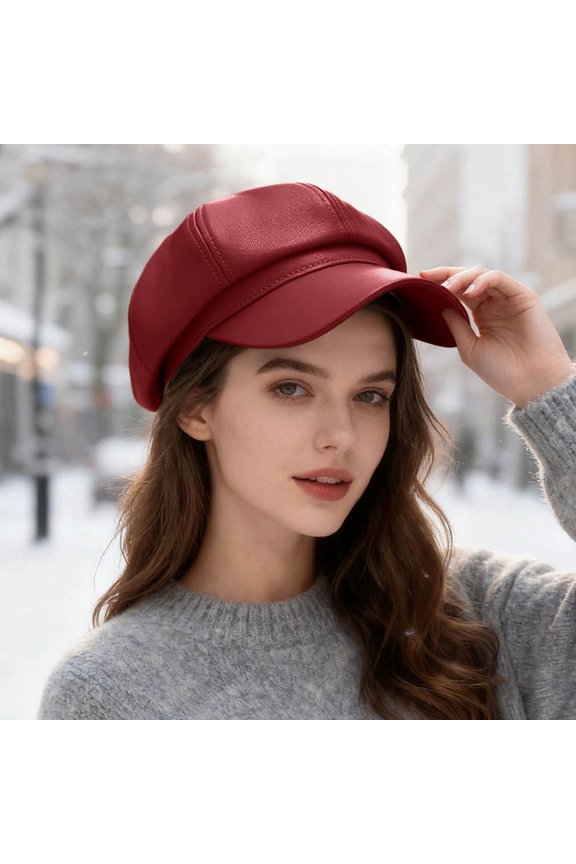 Beret Hat For Classic Eight Panel Painter Cap Design Fashion Headwear Red One Size
