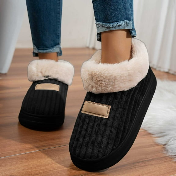 KANG Corduroy Slip On Slippers With Backstrap Indoor Outdoor Comfort Shoes For Fall And Winter Seasons