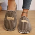thumbnail image 1 of KANG Cozy Slippers And Stylish Indoor Stripe Slippers For Couples Warm And Comfortable Home Footwear, 1 of 7