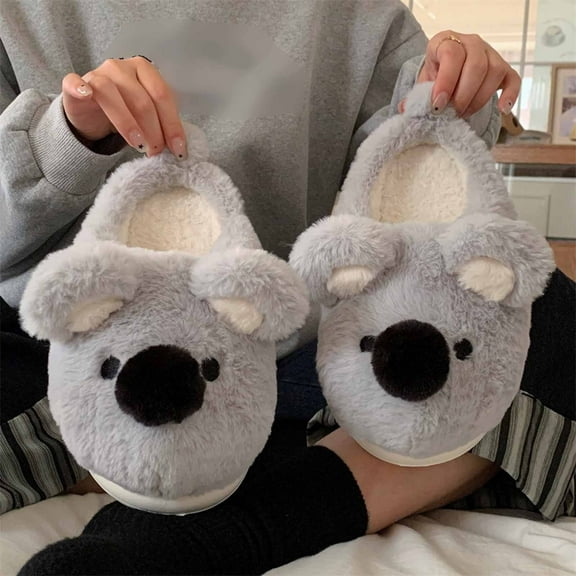 KANG Cozy Slippers Winter Indoor Footwear With Cute Cartoon Koala Design Perfect For Home Use And Warmth