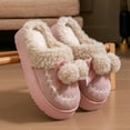 thumbnail image 1 of KANG Cozy Winter Slippers For With Sole And Pompom Detail Soft Fleece Shoes Indoor Outdoor Comfort, 1 of 4