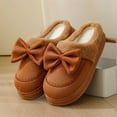 thumbnail image 1 of KANG Cozy Winter Slippers With Bow Detail Soft Fleece Lined Shoes For Indoor Comfort And Warmth Sole, 1 of 8