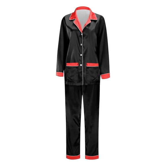 KANG Create Festive Memories | Family Christmas Pajama Set in Silky Fabric for Matching Style Black XL