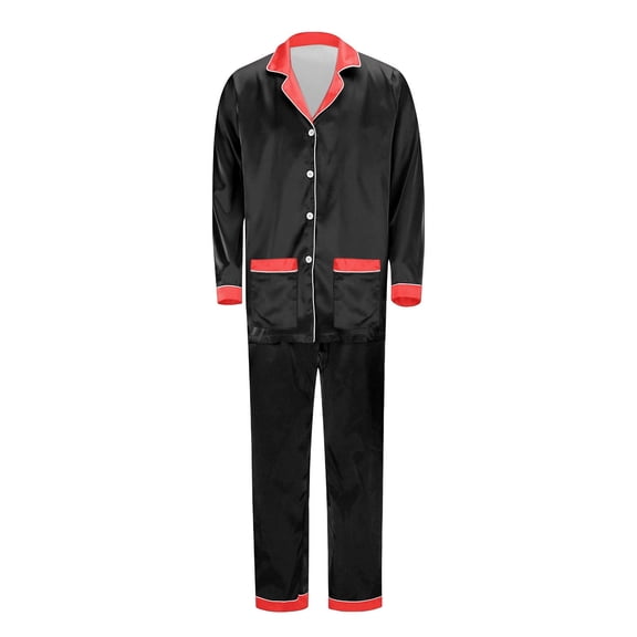 KANG Create Festive Memories | Family Christmas Pajama Set in Silky Fabric for Matching Style Black XXL