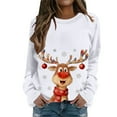 thumbnail image 1 of KANG Cute Deer Print Pullover Casual Crewneck Long Sleeve Holiday Soft Fashion Sweatshirt Top For Daily Wear, 1 of 5
