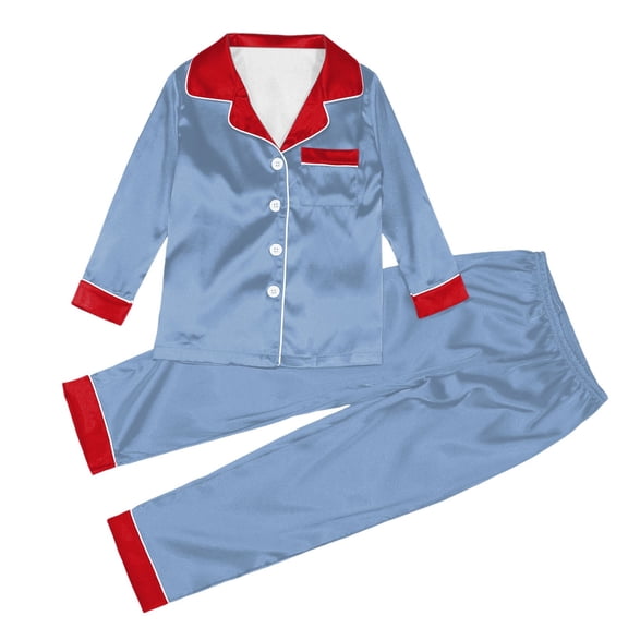 KANG Family Matching clothes Long Sleeve Silk Like Sleepwear For Parents And Kids Holiday Festive Outfits Cozy Home Loungewear