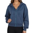 thumbnail image 1 of KANG Fashion A Short Long Sleeved Hooded Sweatshirt With High Pockets And Full Zippers For Women, 1 of 8