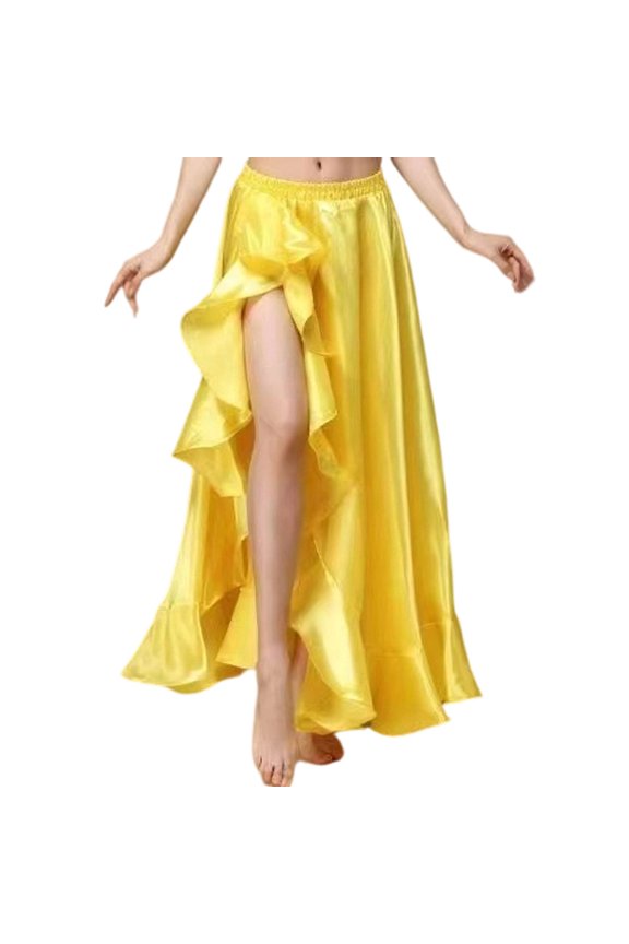 : Belly Dance Skirt For Practice And Performance Lightweight Lightweight Flowy Design For Dance Routines Yellow M