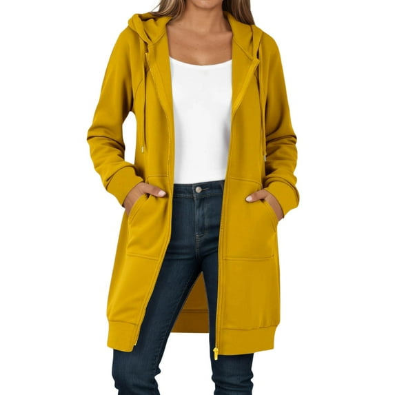 KANG Fashion Casual Autumn And Winter Long Sweatshirt Jacket Zipper Full Sleeve Hooded Sweatshirt