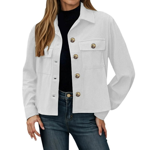 KANG Fashion Casual Stand Collar Short Jacket With Double Pockets Thickened Button Down Shirt Style Outerwear For Autumn Winter